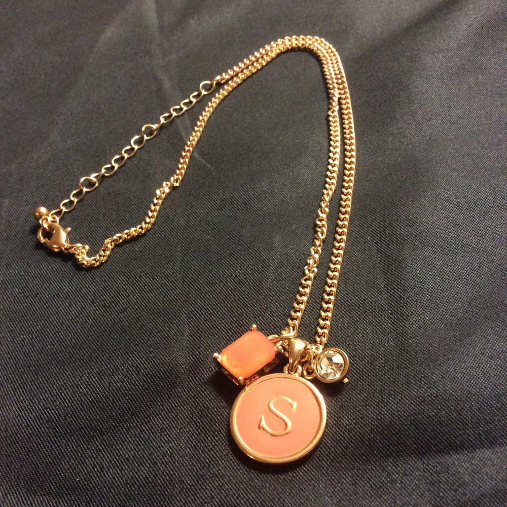 Gold-tone “S” monogrammed necklace